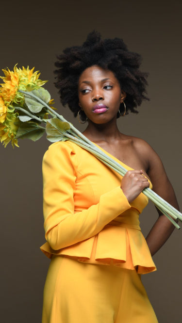 SUNRAY Haniah Yellow One Sleeved Eyelet Back Jacket.